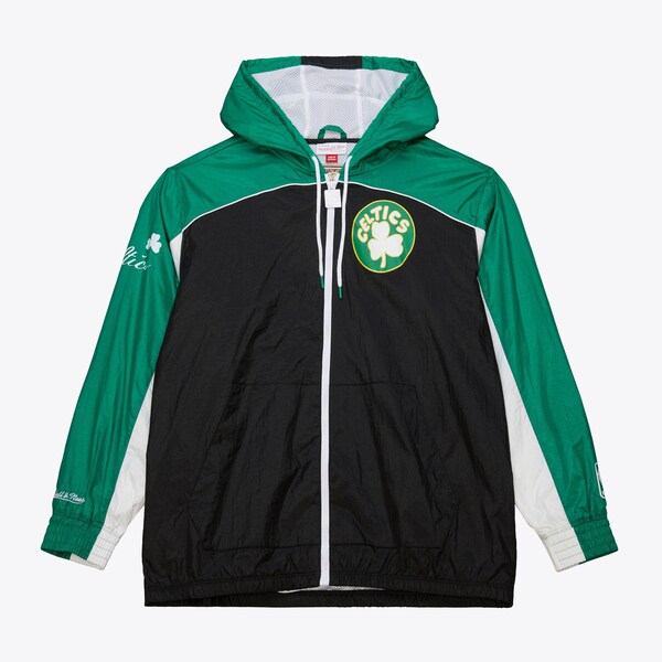 Boston Celtics Black Vintage Logo Big Shot Premium Windbreaker Full-Zip Jacket