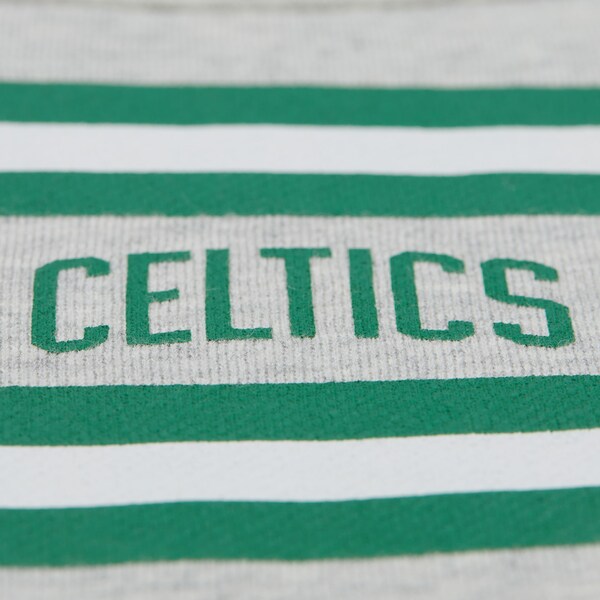 Boston Celtics Heather Gray All Over Print Vintage Fleece Crewneck Sweatshirt