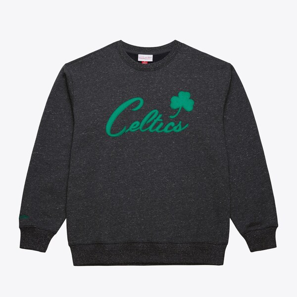 Boston Celtics Black Out Snow Washed Vintage Logo Pullover Sweatshirt