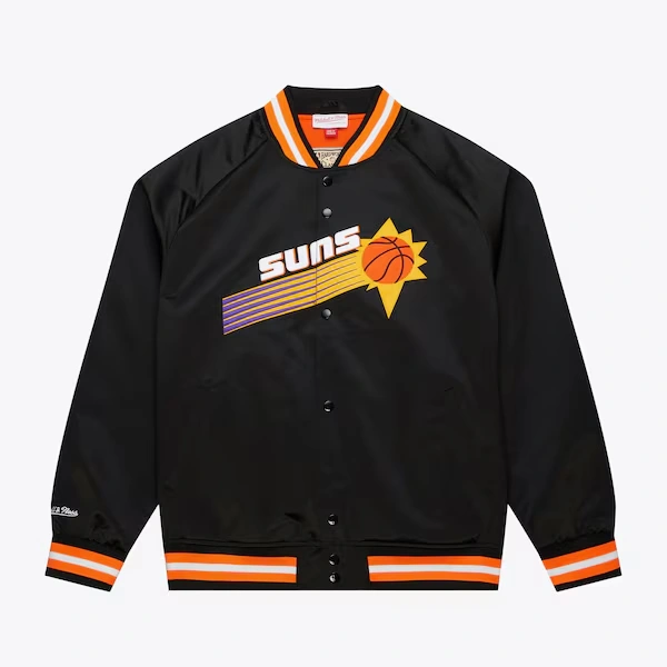 Phoenix Suns Black Lightweight Satin Raglan Full-Snap Jacket