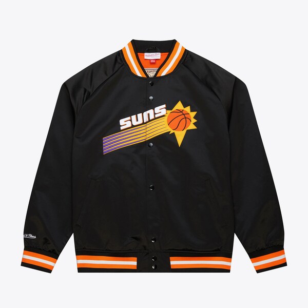 Phoenix Suns Black Lightweight Satin Raglan Full-Snap Jacket