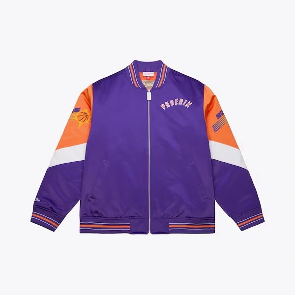 Phoenix Suns Purple Hardwood Classics Throwback Heavyweight Satin Full-Zip Jacket