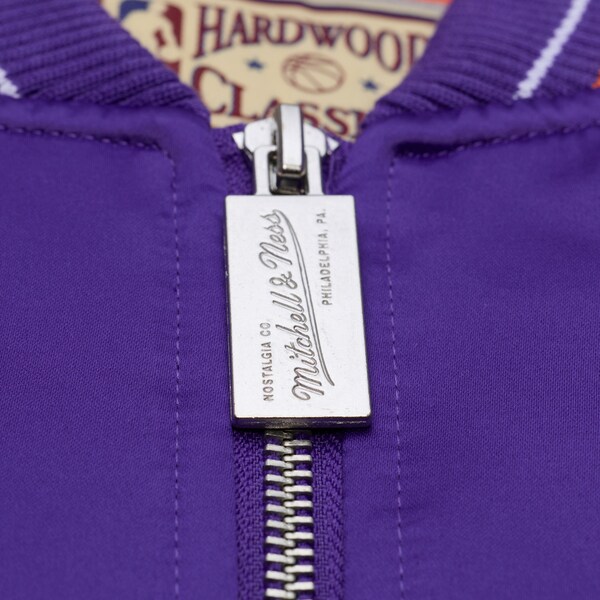 Phoenix Suns Purple Hardwood Classics Throwback Heavyweight Satin Full-Zip Jacket