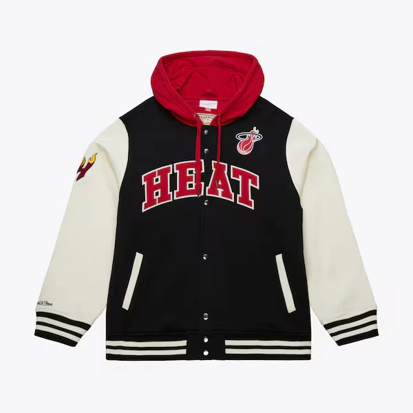 Miami Heat Black Courtside Fleece Full-Snap Jacket