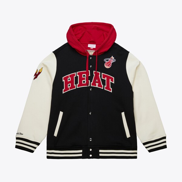 Miami Heat Black Courtside Fleece Full-Snap Jacket