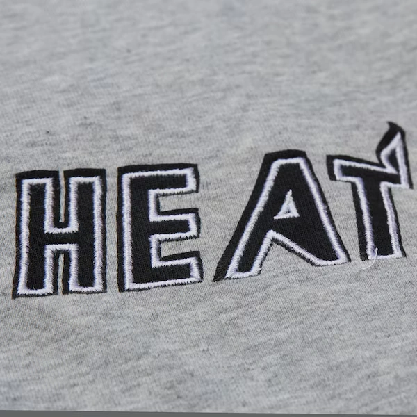 Women's Miami Heat Heather Gray Triangle Cropped Full-Zip Hoodie Jacket 4 Women's Miami Heat Heather Gray Triangle Cropped Full-Zip Hoodie Jacket