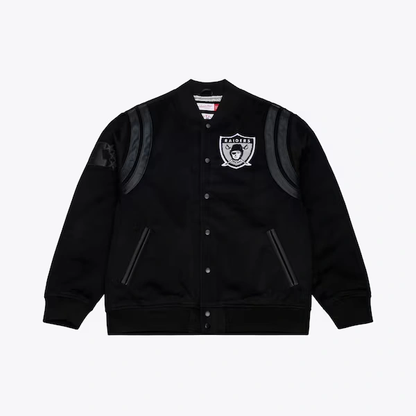 Oakland Raiders Black Walk the Tunnel Varsity Full-Snap Jacket