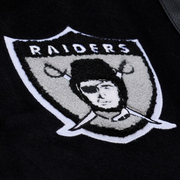 Oakland Raiders Black Walk the Tunnel Varsity Full-Snap Jacket 5 Oakland Raiders Black Walk the Tunnel Varsity Full-Snap Jacket