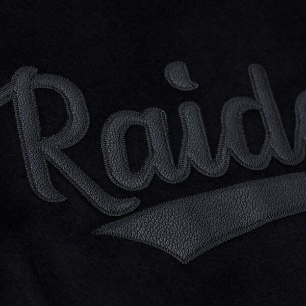 Oakland Raiders Black Walk the Tunnel Varsity Full-Snap Jacket 8 Oakland Raiders Black Walk the Tunnel Varsity Full-Snap Jacket
