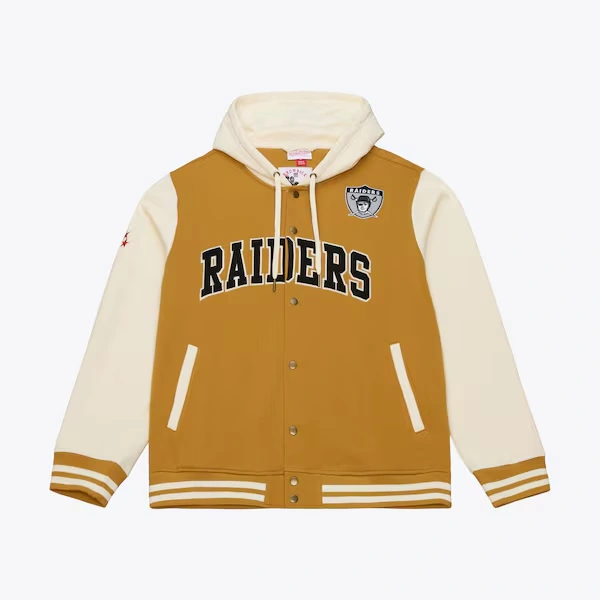 Oakland Raiders Brown/Cream Dusted Fleece Full-Snap Jacket