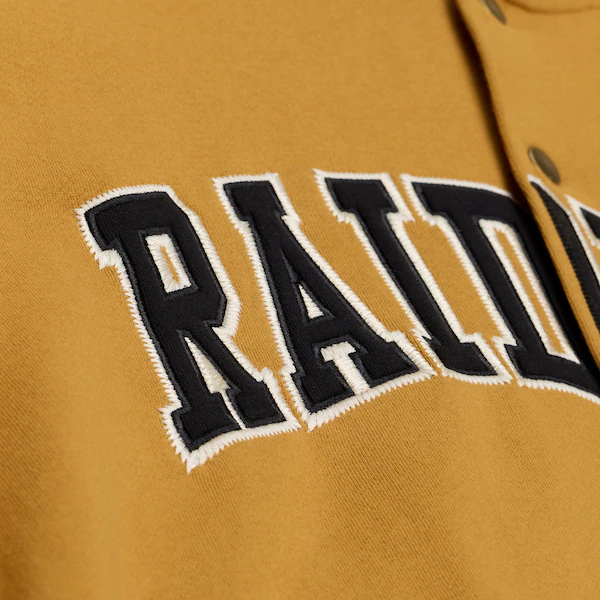 Oakland Raiders Brown/Cream Dusted Fleece Full-Snap Jacket