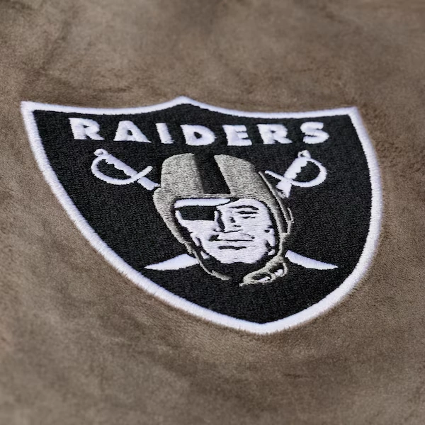 Women's Oakland Raiders Tan/Cream Varsity Full-Snap Jacket