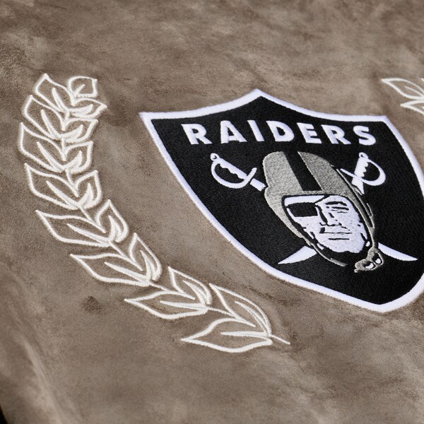 Women's Oakland Raiders Tan/Cream Varsity Full-Snap Jacket