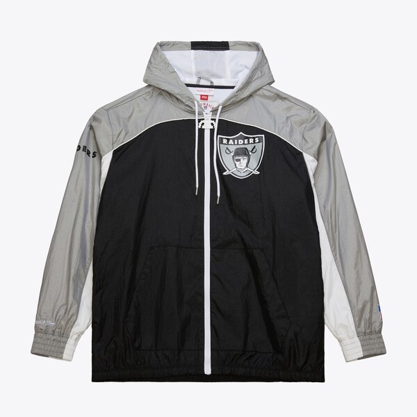 Oakland Raiders Black Vintage Logo Big Shot Premium Windbreaker Full-Zip Jacket