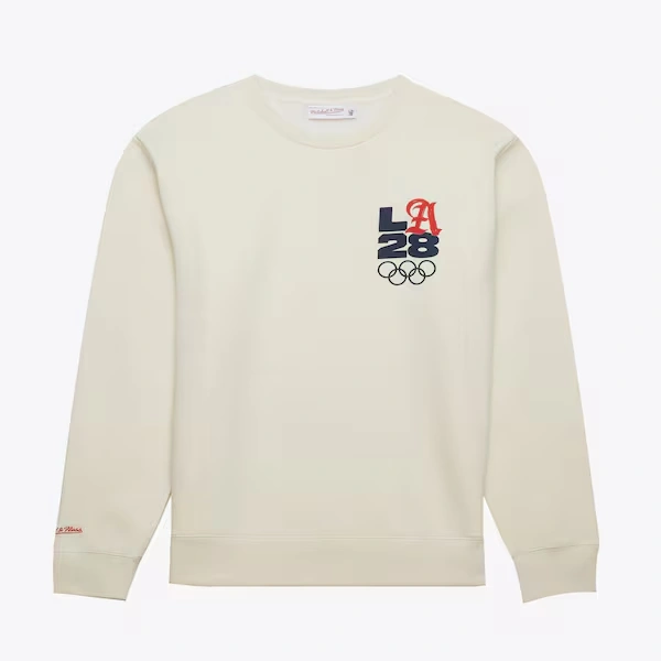 M&N x LA28 Cream Fleece Pullover Sweatshirt