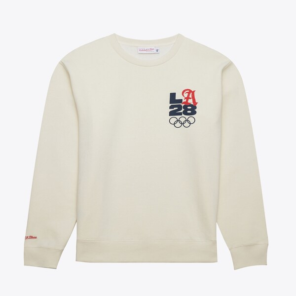 M&N x LA28 Cream Fleece Pullover Sweatshirt