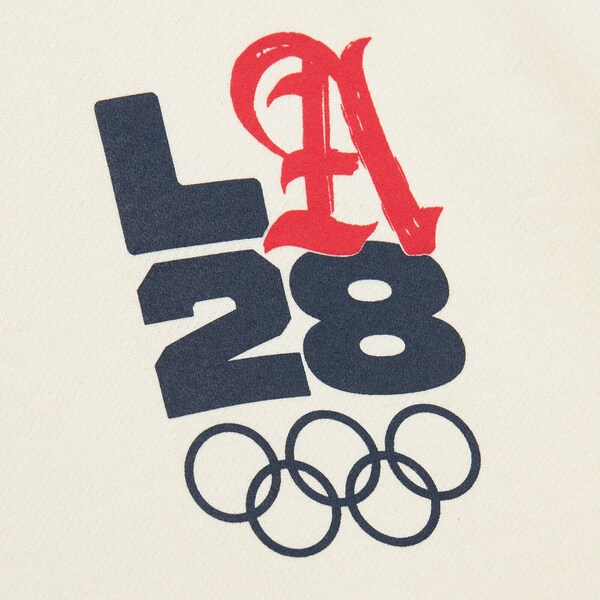 M&N x LA28 Cream Fleece Pullover Sweatshirt 4 M&N x LA28 Cream Fleece Pullover Sweatshirt