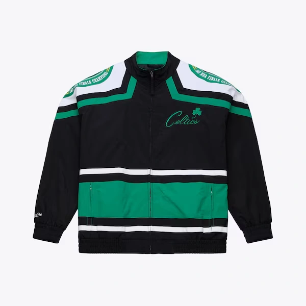 Boston Celtics Black 18x NBA Finals Champions Throwback Full-Zip Windbreaker