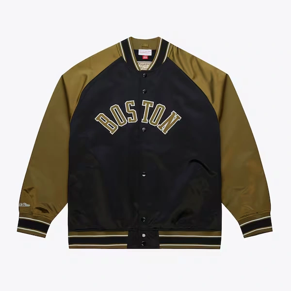 Boston Celtics Black Vintage Double Clutch Satin Full-Snap Jacket