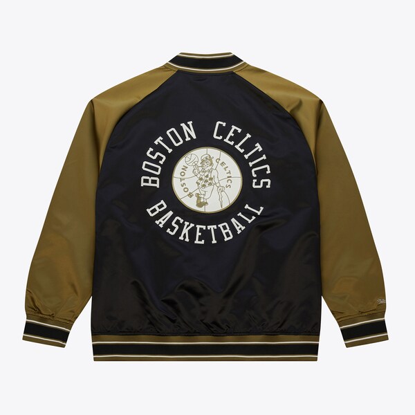 Boston Celtics Black Vintage Double Clutch Satin Full-Snap Jacket