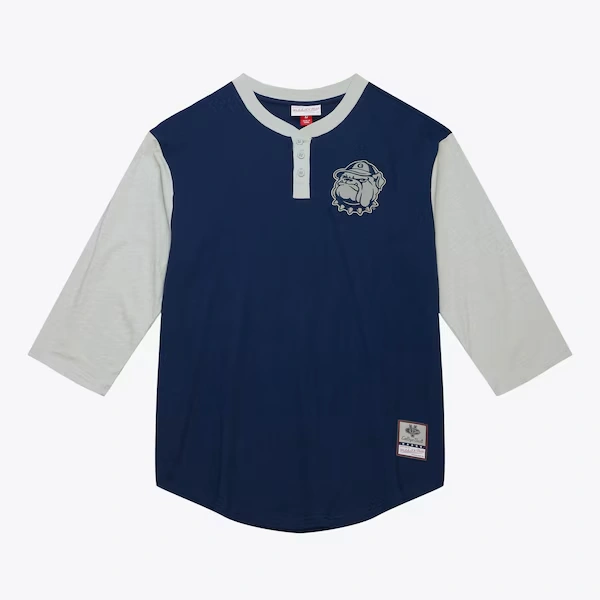 Georgetown Hoyas Navy Legendary Slub 3/4-Sleeve Henley Top