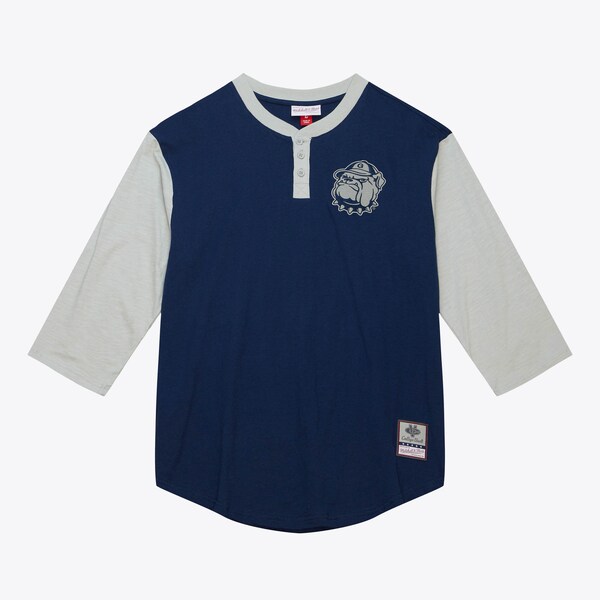 Georgetown Hoyas Navy Legendary Slub 3/4-Sleeve Henley Top