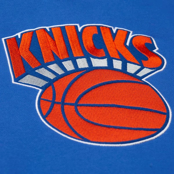 New York Knicks Blue Hardwood Classics Team Origins Fleece Pullover Hoodie 4 New York Knicks Blue Hardwood Classics Team Origins Fleece Pullover Hoodie