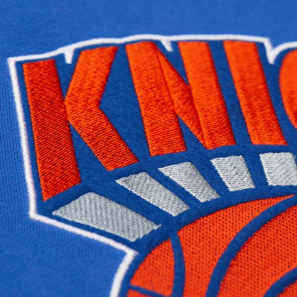 New York Knicks Blue Hardwood Classics Team Origins Fleece Pullover Hoodie 5 New York Knicks Blue Hardwood Classics Team Origins Fleece Pullover Hoodie