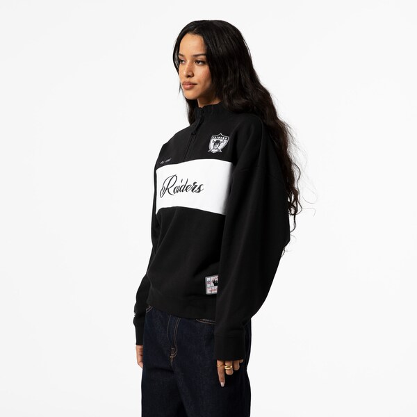 Women's Oakland Raiders Black Quarter-Zip Sweatshirt