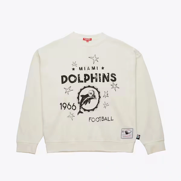 Women's Miami Dolphins Cream Logo Lightweight 3.0 Fleece Pullover Sweatshirt