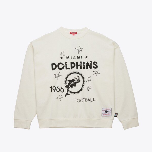 Women's Miami Dolphins Cream Logo Lightweight 3.0 Fleece Pullover Sweatshirt