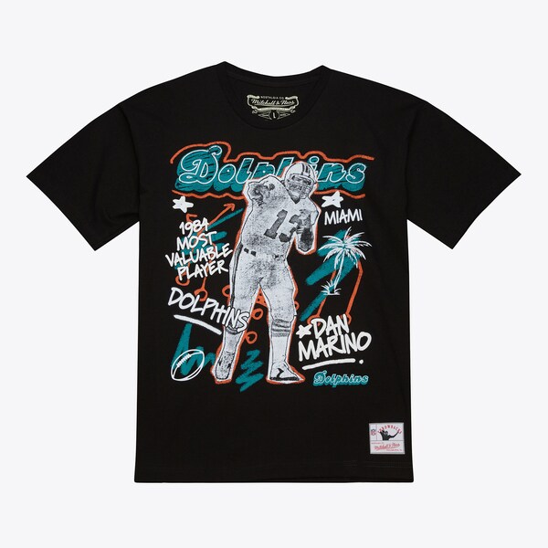 Dan Marino Miami Dolphins Black Chalked Up T-Shirt