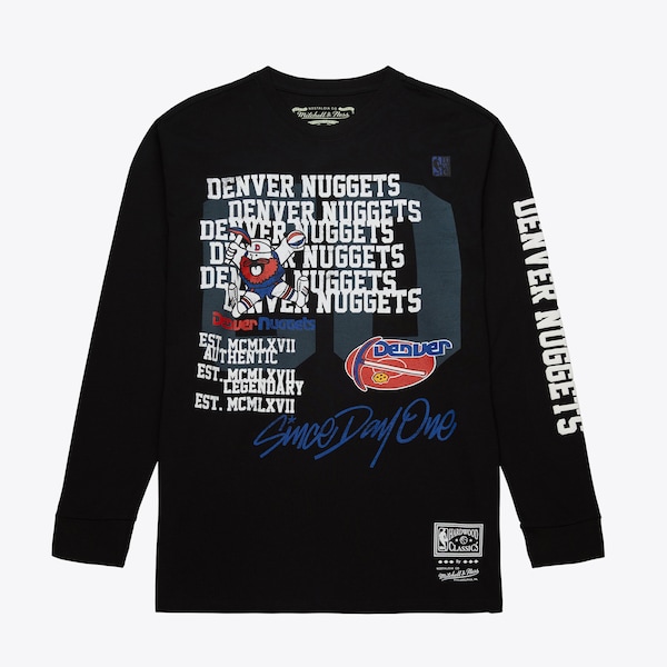 Denver Nuggets Black Hardwood Classics Home Team Long Sleeve T-Shirt