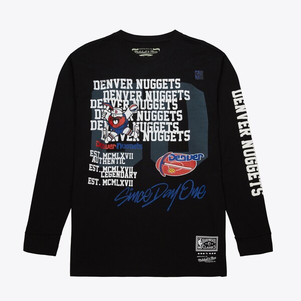 Denver Nuggets Black Hardwood Classics Home Team Long Sleeve T-Shirt