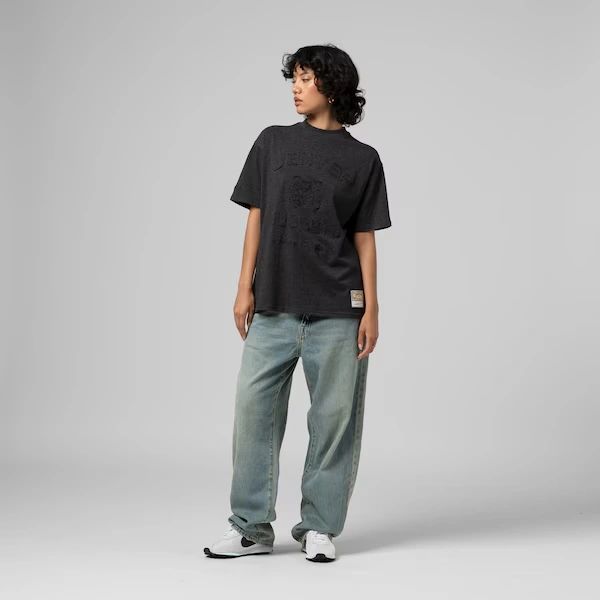 Women's Denver Nuggets Black Hardwood Classics Boyfriend T-Shirt