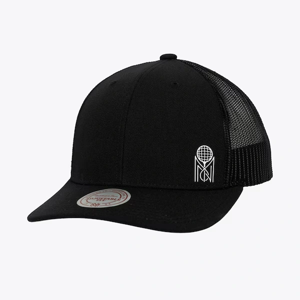 M&N Black Low Interlock Snapback Trucker Hat