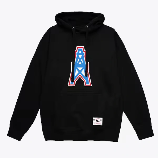 Houston Oilers Black Oilers Gridiron Classics Logo Pullover Hoodie