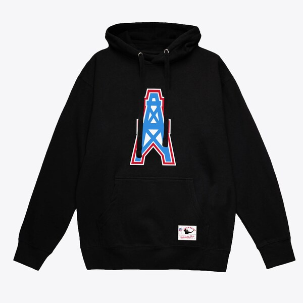Houston Oilers Black Oilers Gridiron Classics Logo Pullover Hoodie