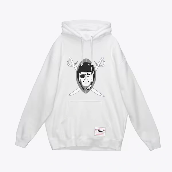 Oakland Raiders White Basic Logo Pullover Hoodie