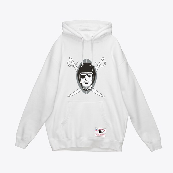 Oakland Raiders White Basic Logo Pullover Hoodie