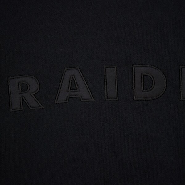 Oakland Raiders Black Gridiron Classics Satin Stripes Vintage Fleece Pullover Sweatshirt