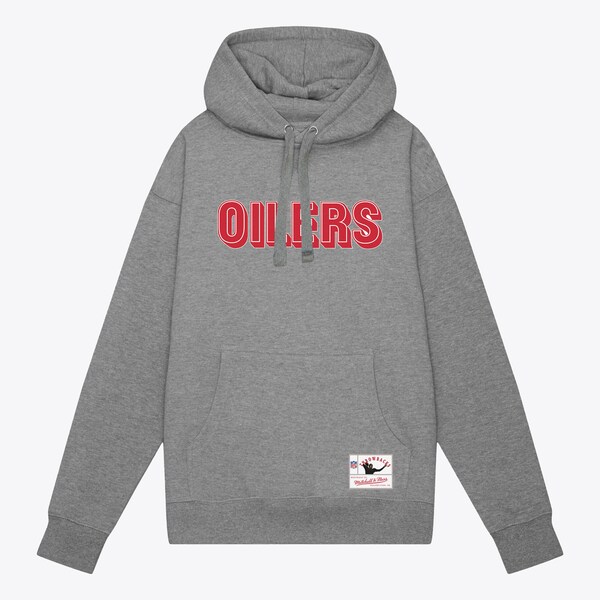 Houston Oilers Gray Oilers Team Wordmark Vintage Pullover Hoodie