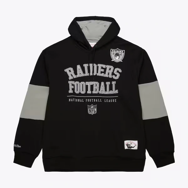 Oakland Raiders Black Gridiron Classics Retro Fleece Pullover Hoodie
