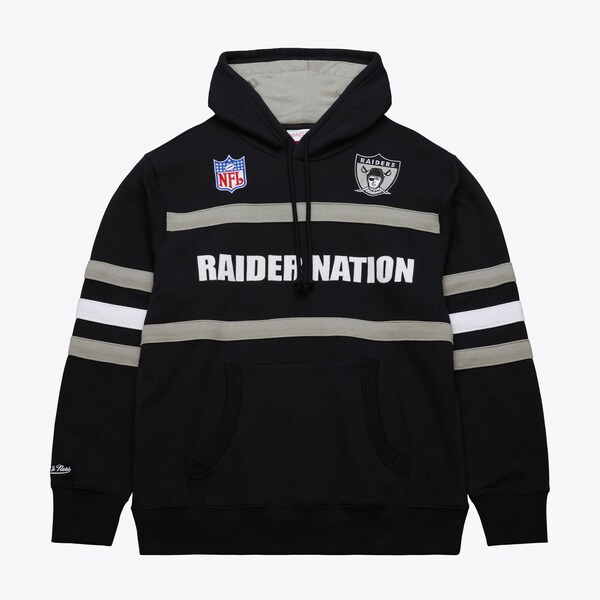 Oakland Raiders Black Vintage Logo Head Coach Fleece Pullover Hoodie