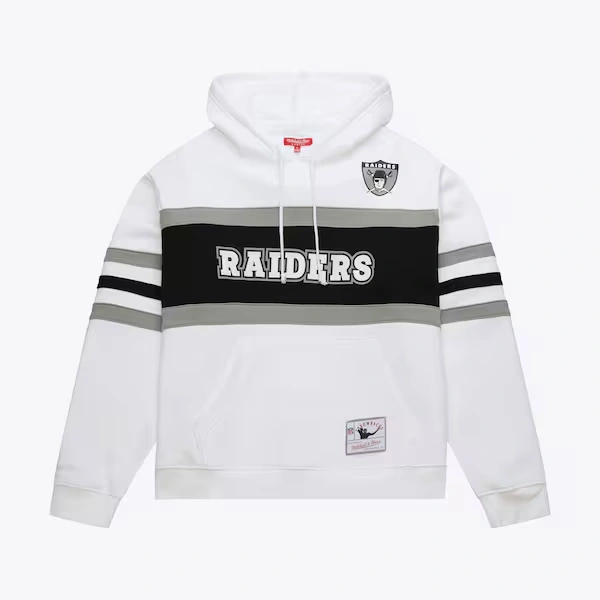 Women's Oakland Raiders White Head Coach Fleece Pullover Hoodie
