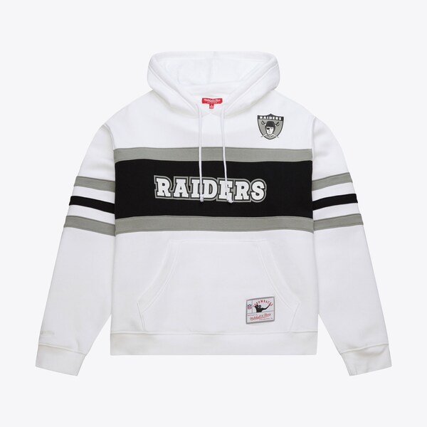 Women's Oakland Raiders White Head Coach Fleece Pullover Hoodie