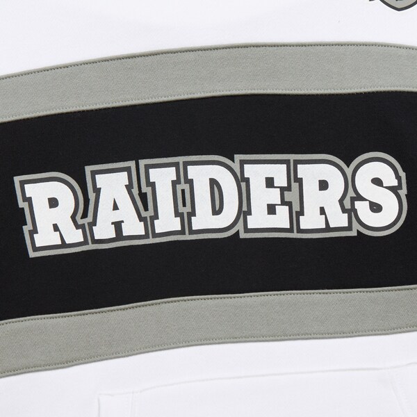 Women's Oakland Raiders White Head Coach Fleece Pullover Hoodie