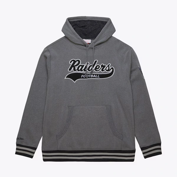 Oakland Raiders Gray Snow Washed Fleece Pullover Hoodie