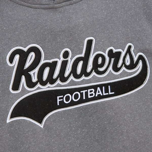 Oakland Raiders Gray Snow Washed Fleece Pullover Hoodie