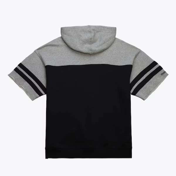 Oakland Raiders Black Vintage Logo Off Field Short Sleeve Pullover Hoodie